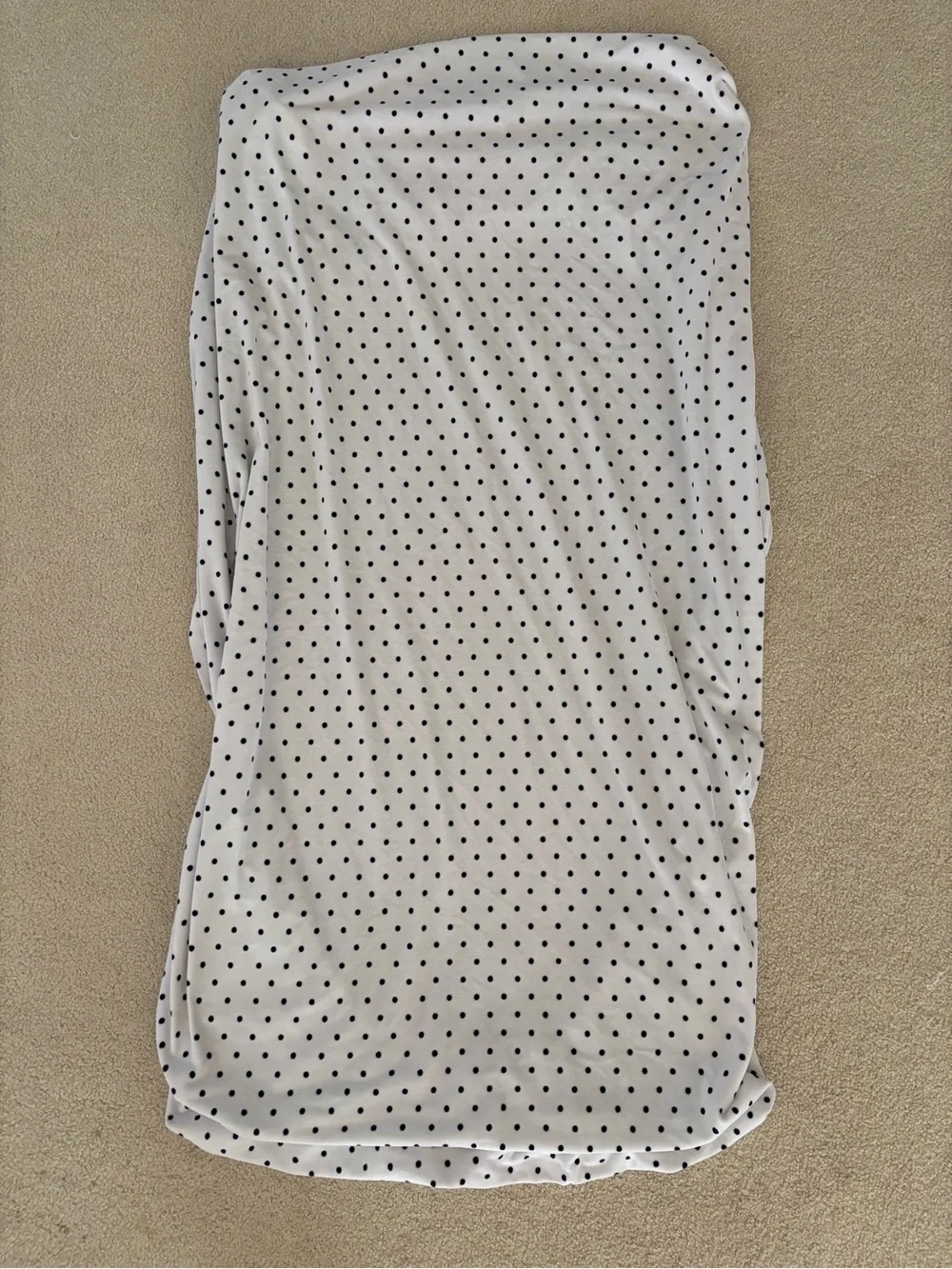 Pottery Barn Kids Chamois Navy Polka Dot Crib Sheet